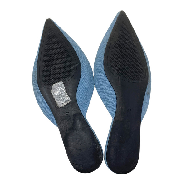 Brock Collection x H&M Sz EU 41 US 9.5 Light Wash Denim Pointed Flats Mules - Picture 6 of 8